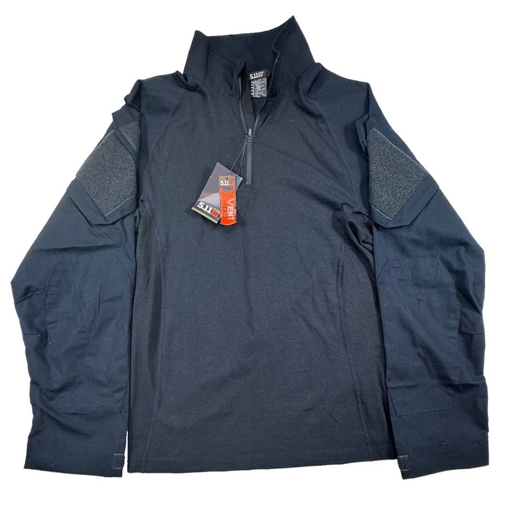 5.11 Tactical Men's Rapid Assault Vent-Tac Shirt 1/4 Zip Size M Navy Blue
